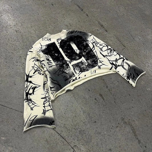 Graffiti Jersey Long Sleeve Shirt - Streetwear Boulevard