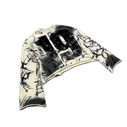 Graffiti Jersey Long Sleeve Shirt - Streetwear Boulevard