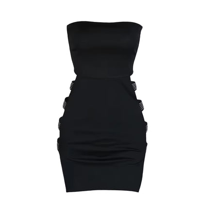 Diamante Side-Strap Mini Dress