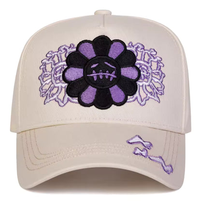 Onyx Violet Shadow Floral Hat - Streetwear Boulevard