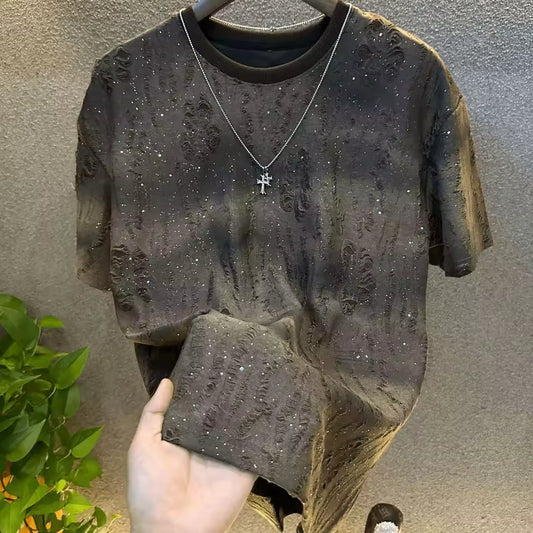 Vintage Rhinestone Solid Shirts - Streetwear Boulevard