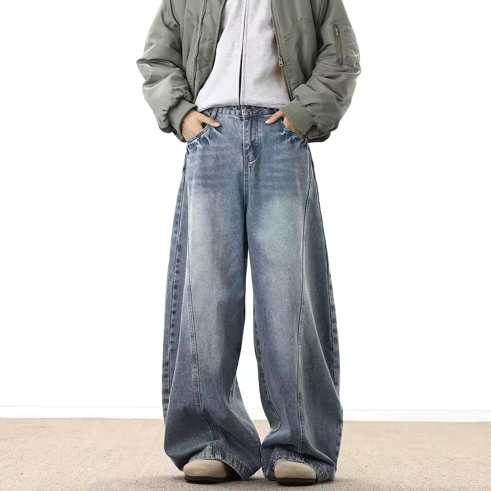 The Helix Twisted-Seam Wide-Leg Jeans