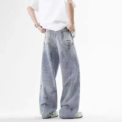 Faded Paint Splatter Jeans - Streetwear Boulevard