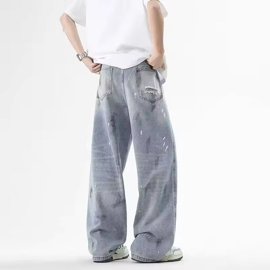 Faded Paint Splatter Jeans - Streetwear Boulevard