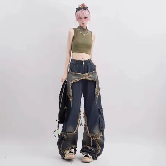 Worn & Torn Star Jeans - Streetwear Boulevard
