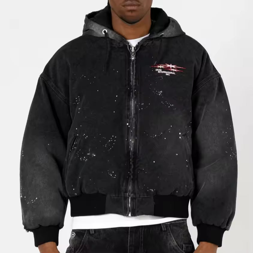 Divin International Distressed Paint Splatter Jacket