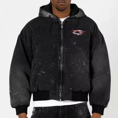 Divin International Distressed Paint Splatter Jacket