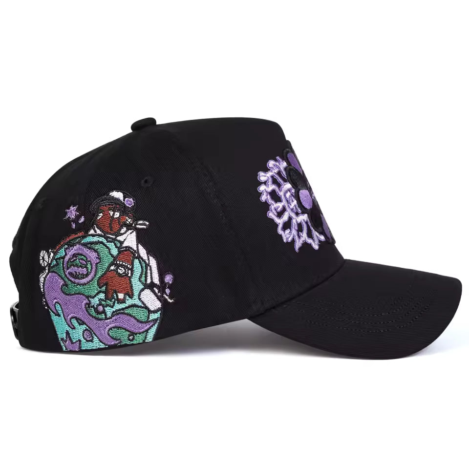 Onyx Violet Shadow Floral Hat - Streetwear Boulevard