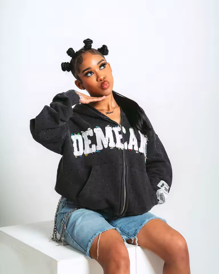 Demeanor Diamond-Dust Luxe Jacket - Streetwear Boulevard