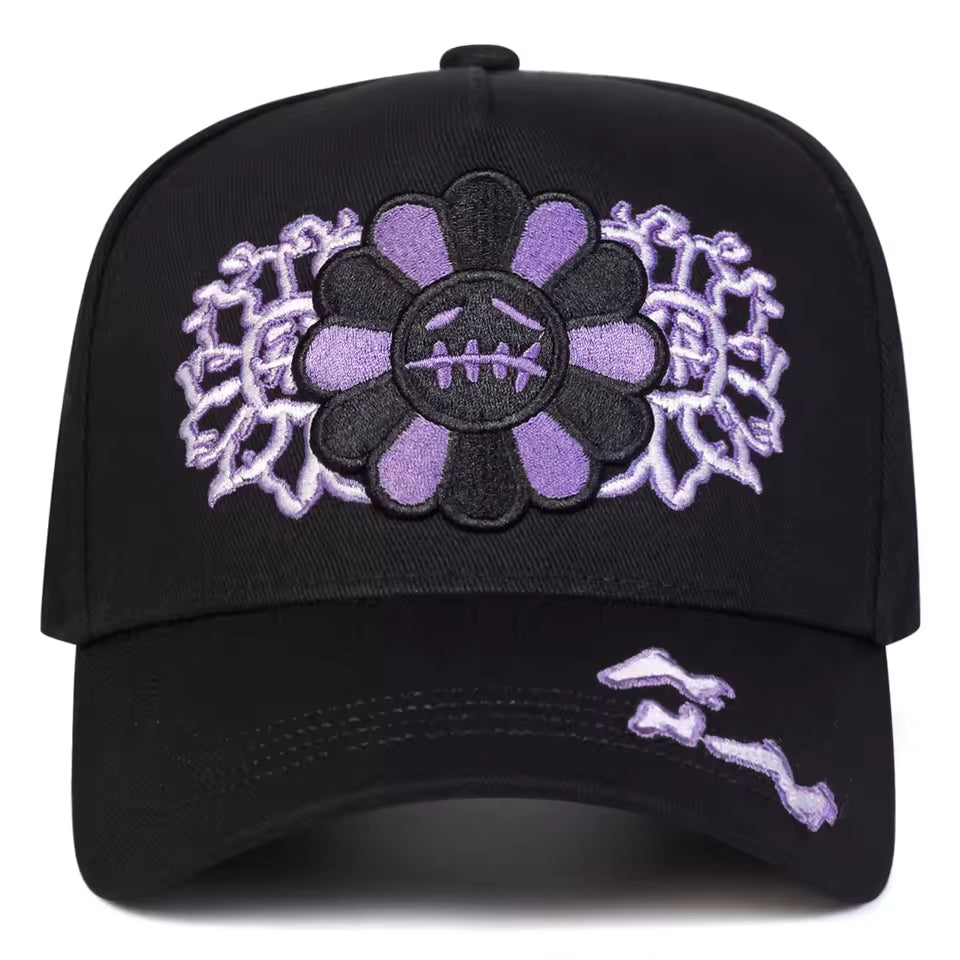 Onyx Violet Shadow Floral Hat - Streetwear Boulevard