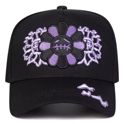 Onyx Violet Shadow Floral Hat - Streetwear Boulevard