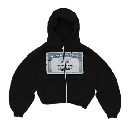 Social Security Zipper Jacket - Streetwear Boulevard