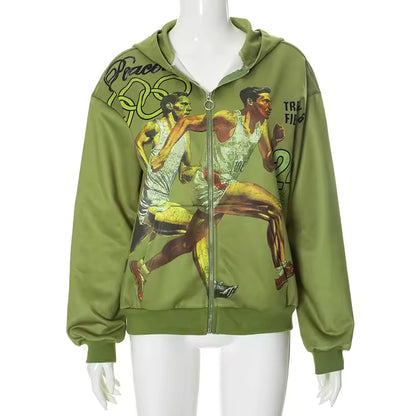 Olive Green Track & Field Cropped Jacket