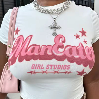 ManEater Crop Top Baby Tee - Streetwear Boulevard
