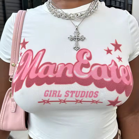 ManEater Crop Top Baby Tee - Streetwear Boulevard