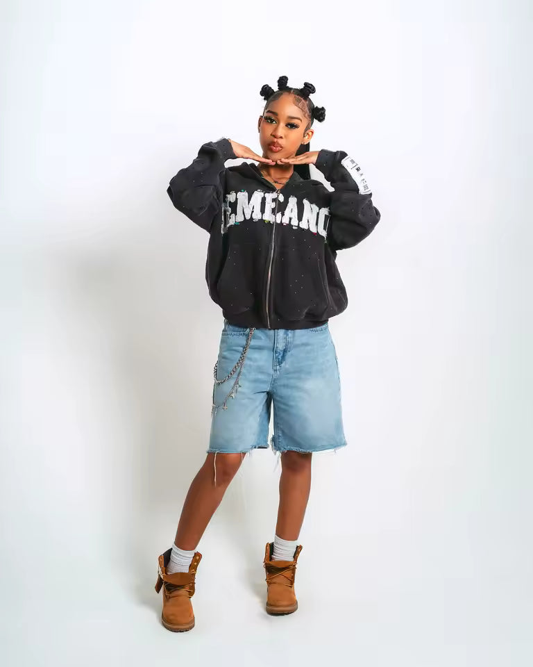 Demeanor Diamond-Dust Luxe Jacket - Streetwear Boulevard