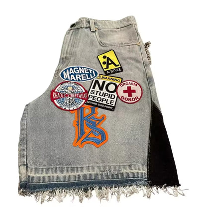 Street Scraps Denim Shorts