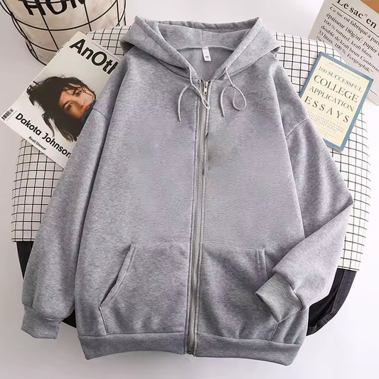 Plain Zipper Jacket - Streetwear Boulevard