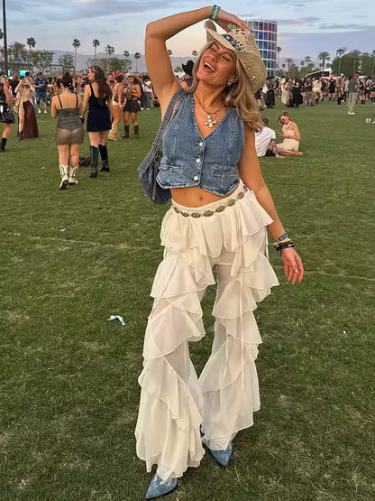 The Boho Breeze Ruffle Pants