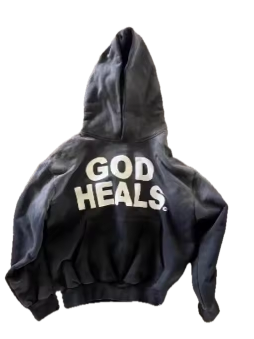 Vintage "God Heals" Washed Hoodie - Streetwear Boulevard