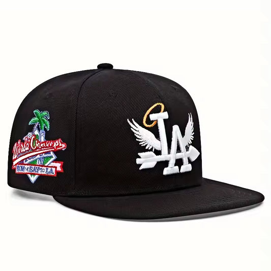 LA Embroidered Adjustable Wing Hat - Streetwear Boulevard