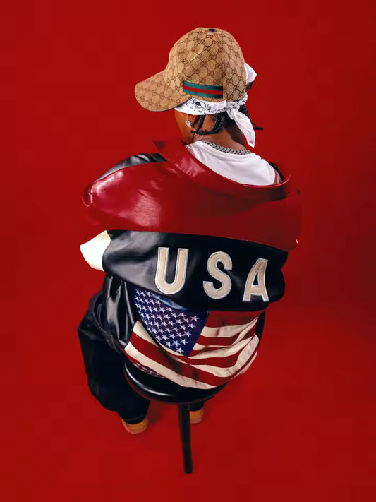 The All-American Heritage Flag Leather Jacket - Streetwear Boulevard