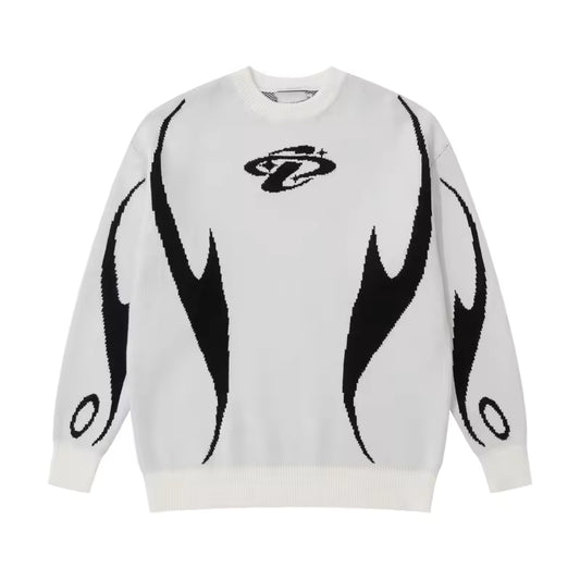 Monochrome Tribal Knit Sweater