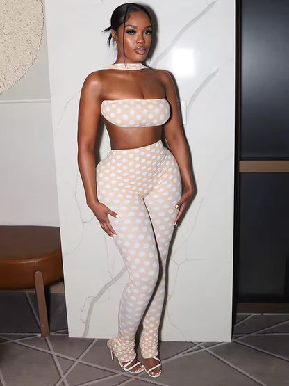The Matrix Dot Bandeau & Pant Set - Streetwear Boulevard