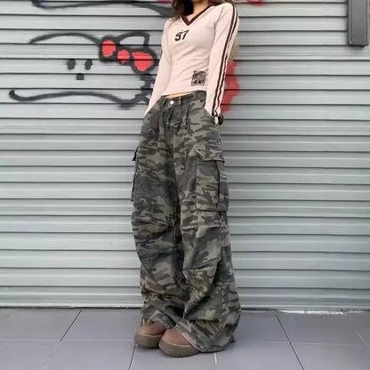 Baggy Camouflage Cargo Pants - Streetwear Boulevard