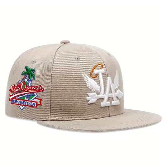 LA Embroidered Adjustable Wing Hat - Streetwear Boulevard