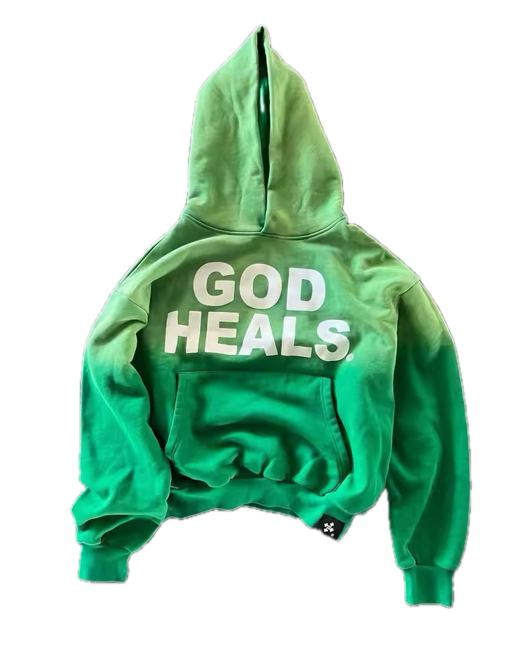 Vintage "God Heals" Washed Hoodie - Streetwear Boulevard