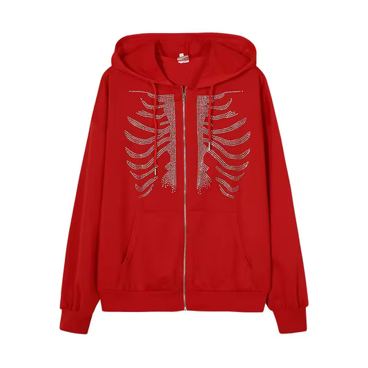Skeleton Rhinestone Jacket - Streetwear Boulevard