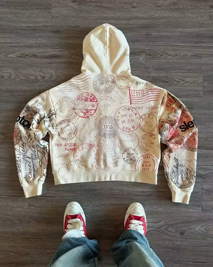 Slepton "Air Mail Archive" Zip Hoodie - Streetwear Boulevard