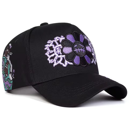 Onyx Violet Shadow Floral Hat - Streetwear Boulevard