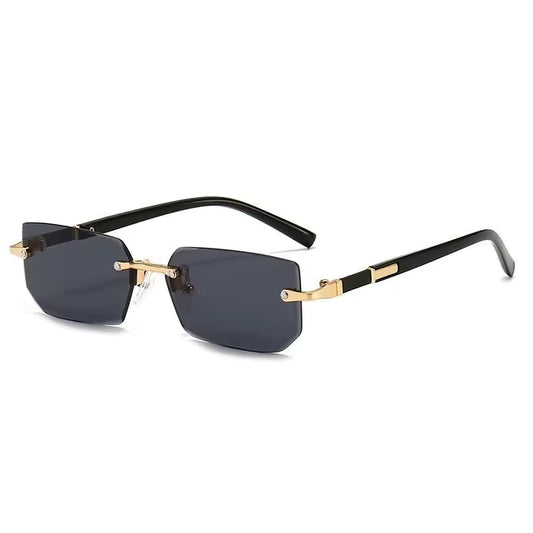 Retro Rimless Frame Sunglasses - Streetwear Boulevard