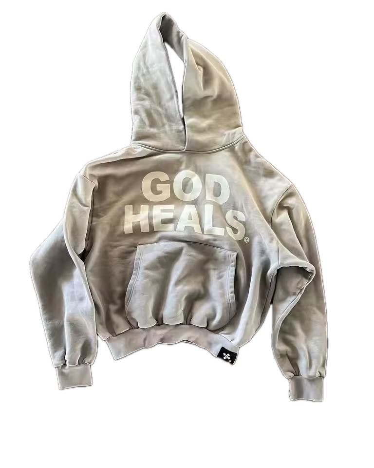 Vintage "God Heals" Washed Hoodie - Streetwear Boulevard