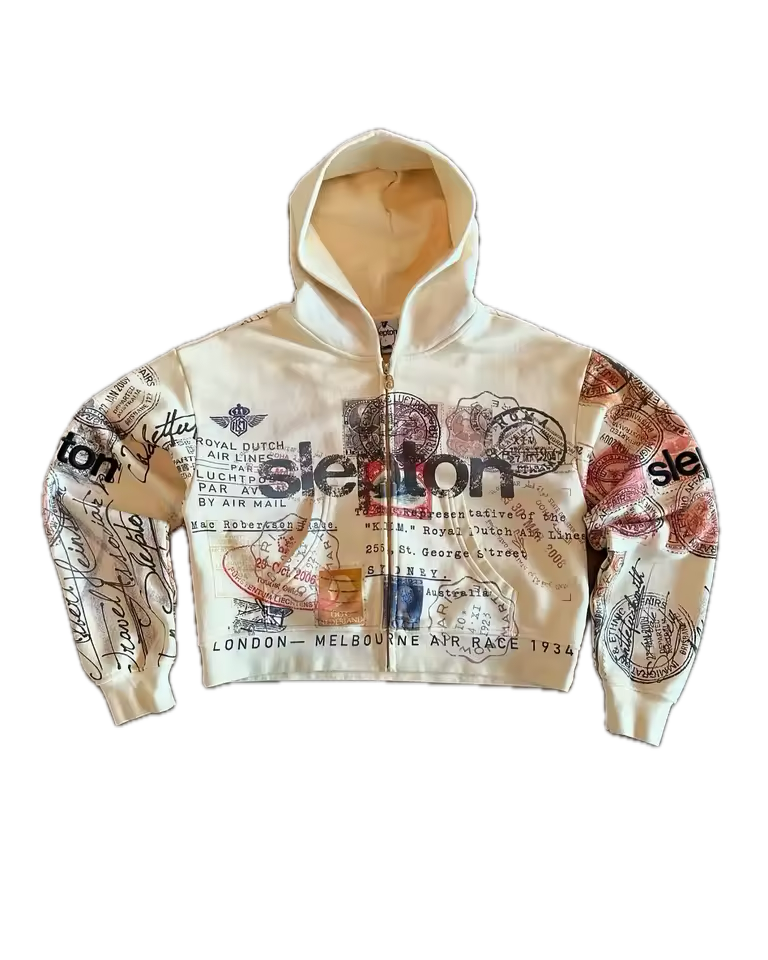 Slepton "Air Mail Archive" Zip Hoodie - Streetwear Boulevard