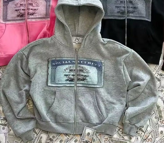 Social Security Zipper Jacket - Streetwear Boulevard