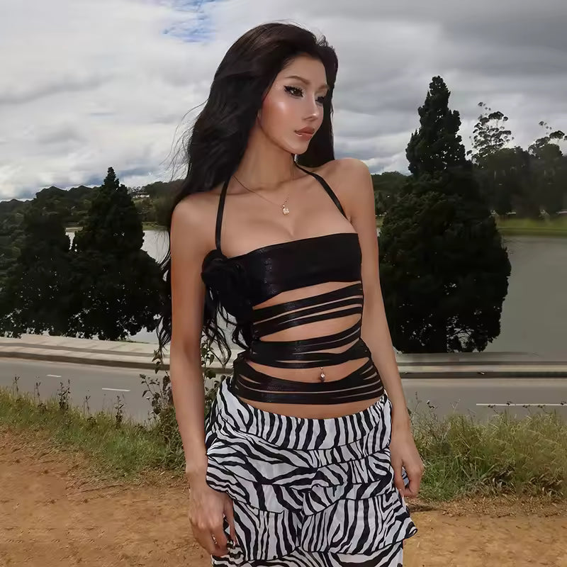 The Silhouette Multi-Strap Halter - Streetwear Boulevard
