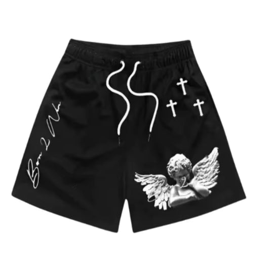 Cross Angel Mesh Shorts - Streetwear Boulevard