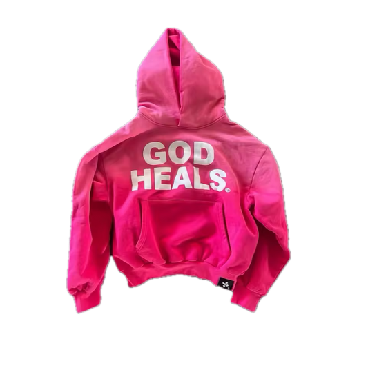 Vintage "God Heals" Washed Hoodie - Streetwear Boulevard