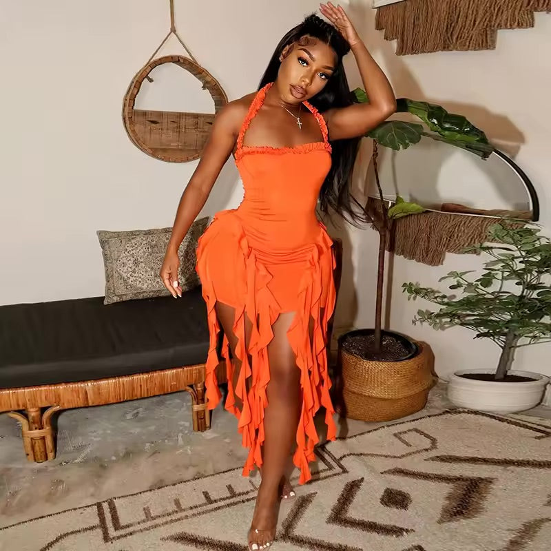 Hanky-Hem Ruffle Bodycon Dress