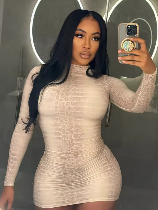 The Obsidian Scale Bodycon Dress - Streetwear Boulevard