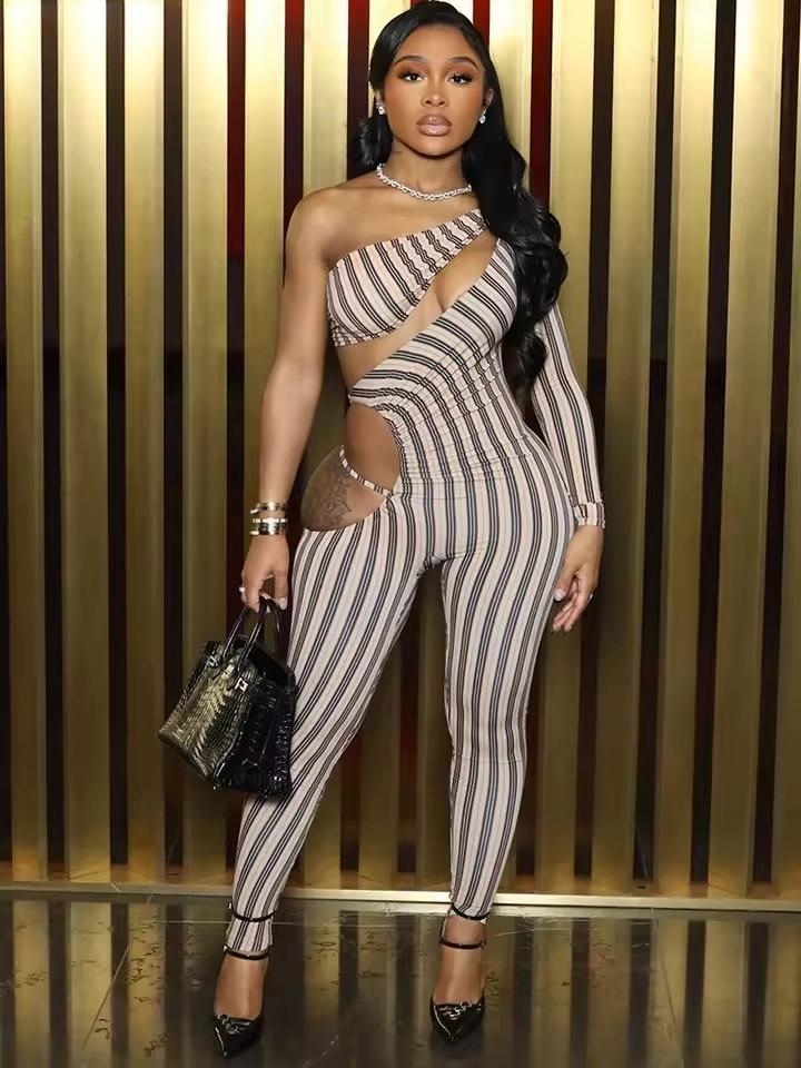 The Illusion Stripe Jumpsuit - Streetwear Boulevard