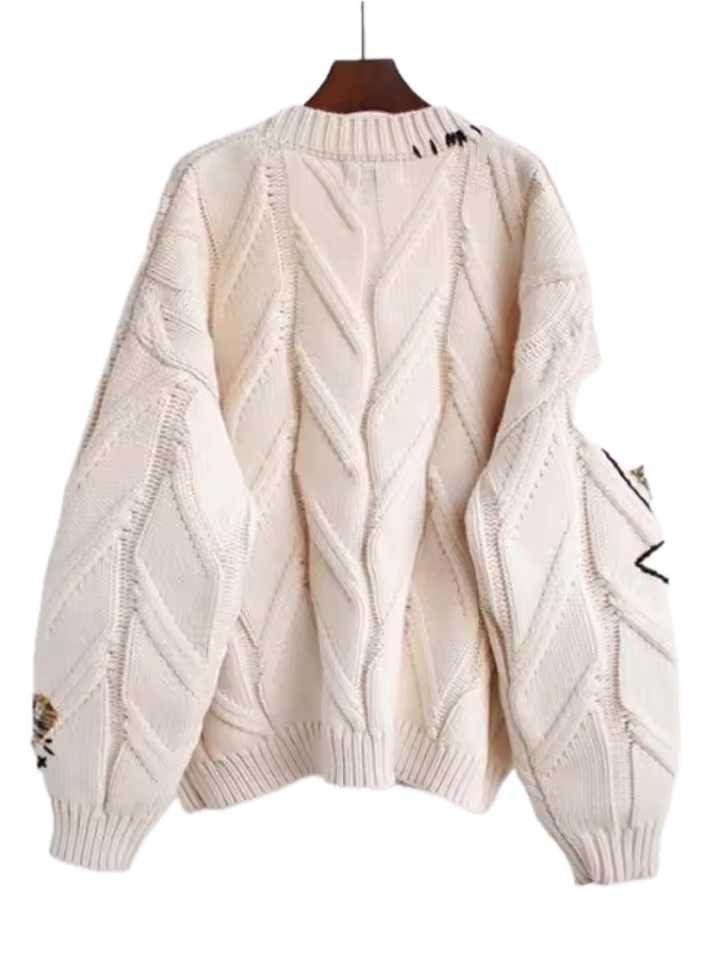 Storyteller Cable Knit Sweater - Streetwear Boulevard