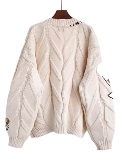 Storyteller Cable Knit Sweater - Streetwear Boulevard