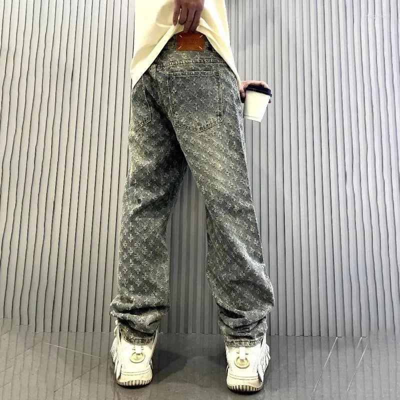Jacquard Pattern Jeans - Streetwear Boulevard