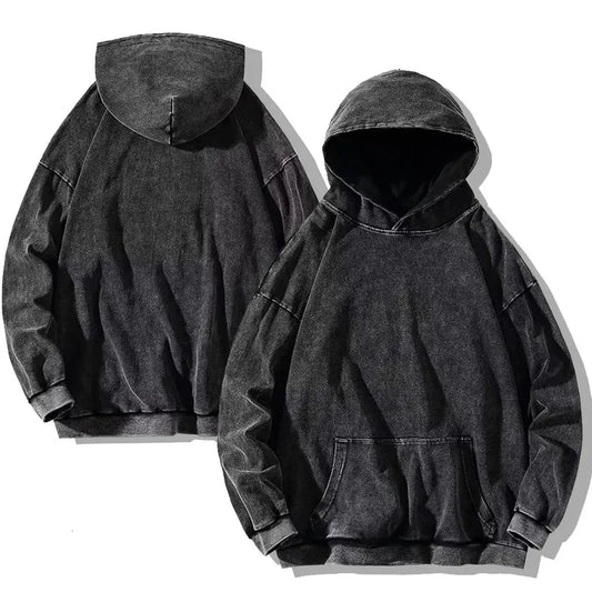 Vintage Faded Black Hoodie - Streetwear Boulevard