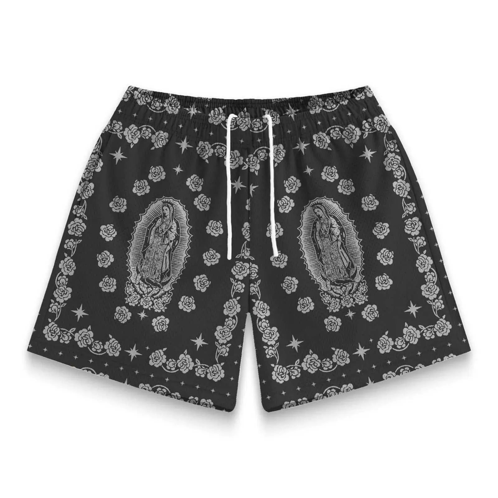 Sacred Saints Paisley Mesh Shorts - Streetwear Boulevard
