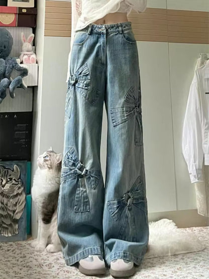 Ribbon Tie Denim Jeans